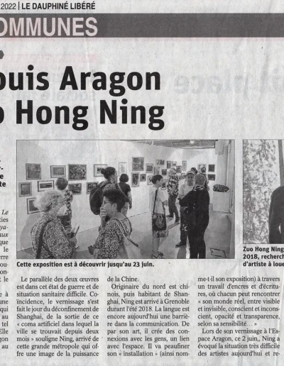 Article de presse sur une exposition d'artiste