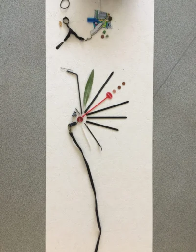 Œuvre de calligraphie au sol en composition éphémère